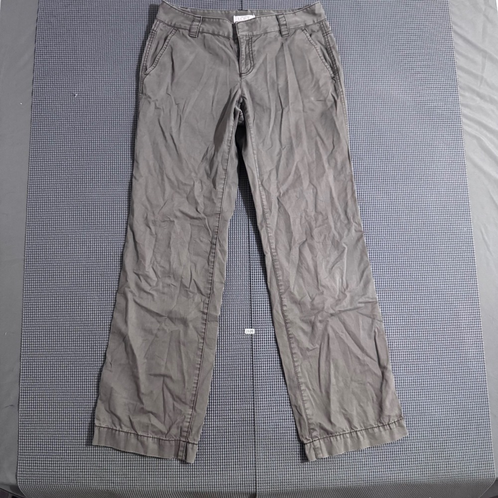 LOFT Womens Olive Green Straight Leg Casual Pants Size 4